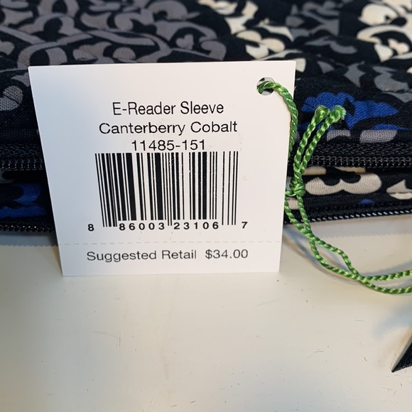 Vera Bradley E Reader Kindle Nintendo DS Sleeve Canterberry Cobalt RETIRED NWT - Picture 6 of 6